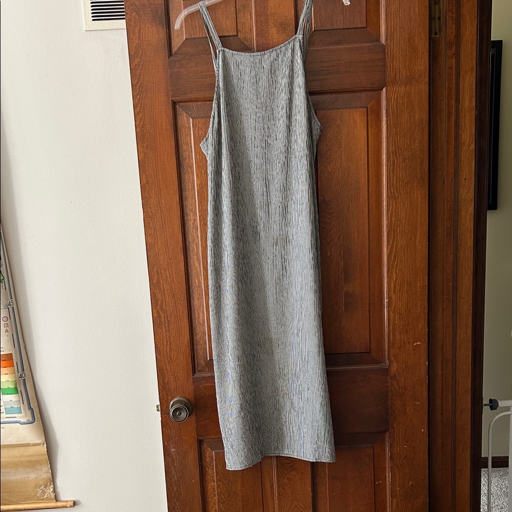 Christy Dawn Gray Ribbed Midi Slip Dress
